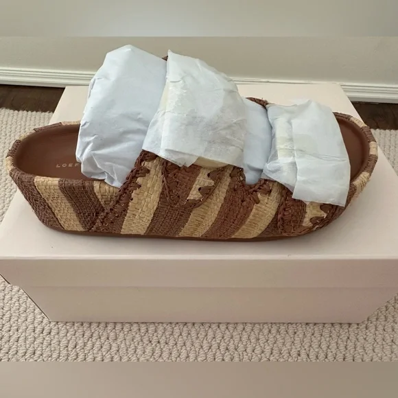NEW Loeffler Randall Theo Sandals. Brown & Tan Stripe. 7.5. New in box - Picture 5 of 8
